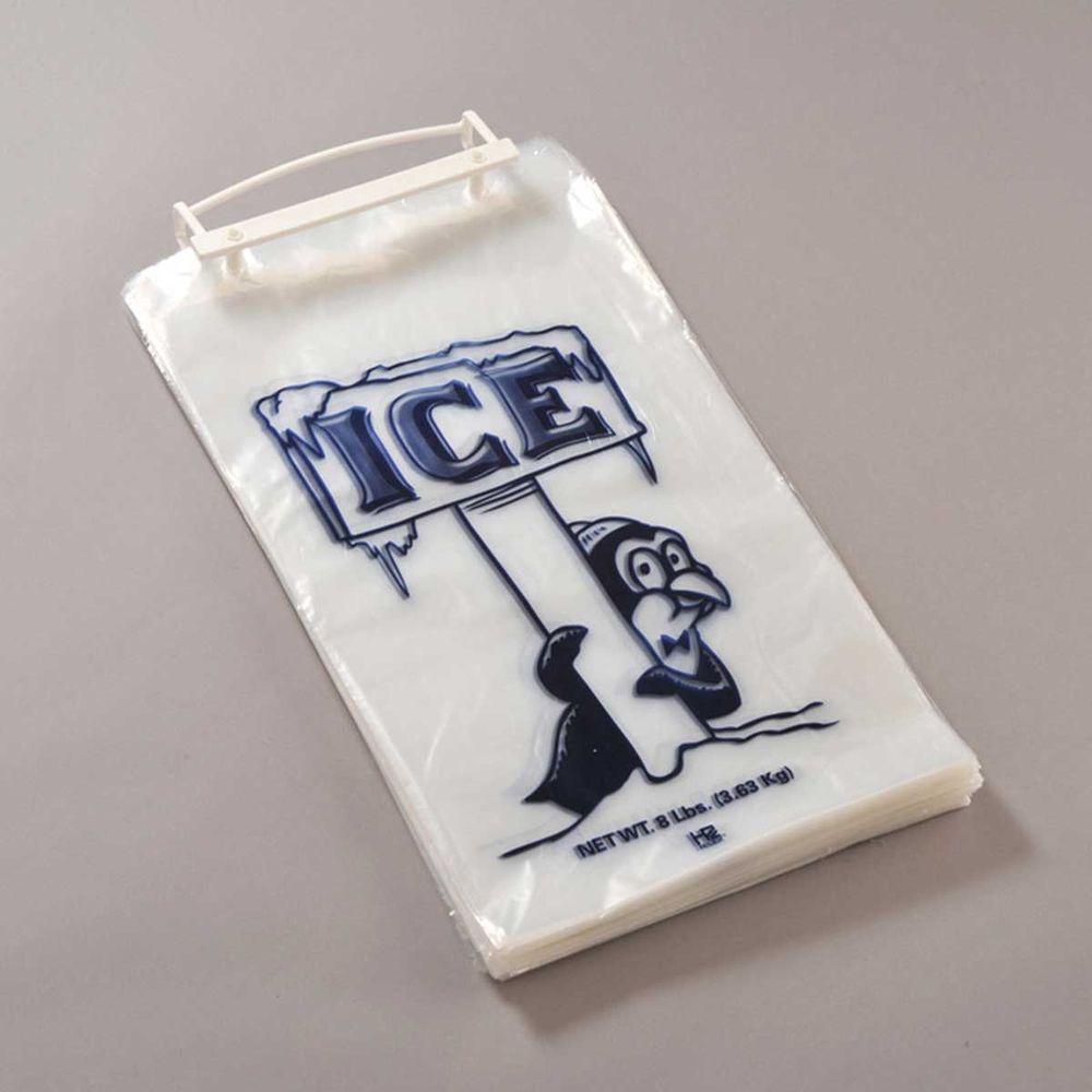 Hilex Ldpe Plastic Penguin Print Wicket Ice Bag, 10 Pound Capacity -- 1000 Per Case