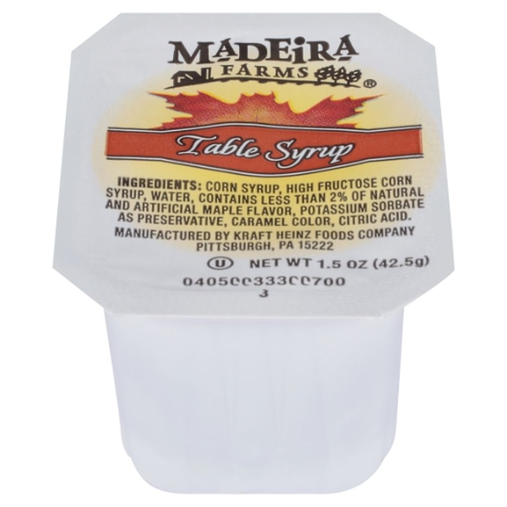 Madeira Farms Single Serve Table Syrup, 1.5 Ounce -- 100 Per Case