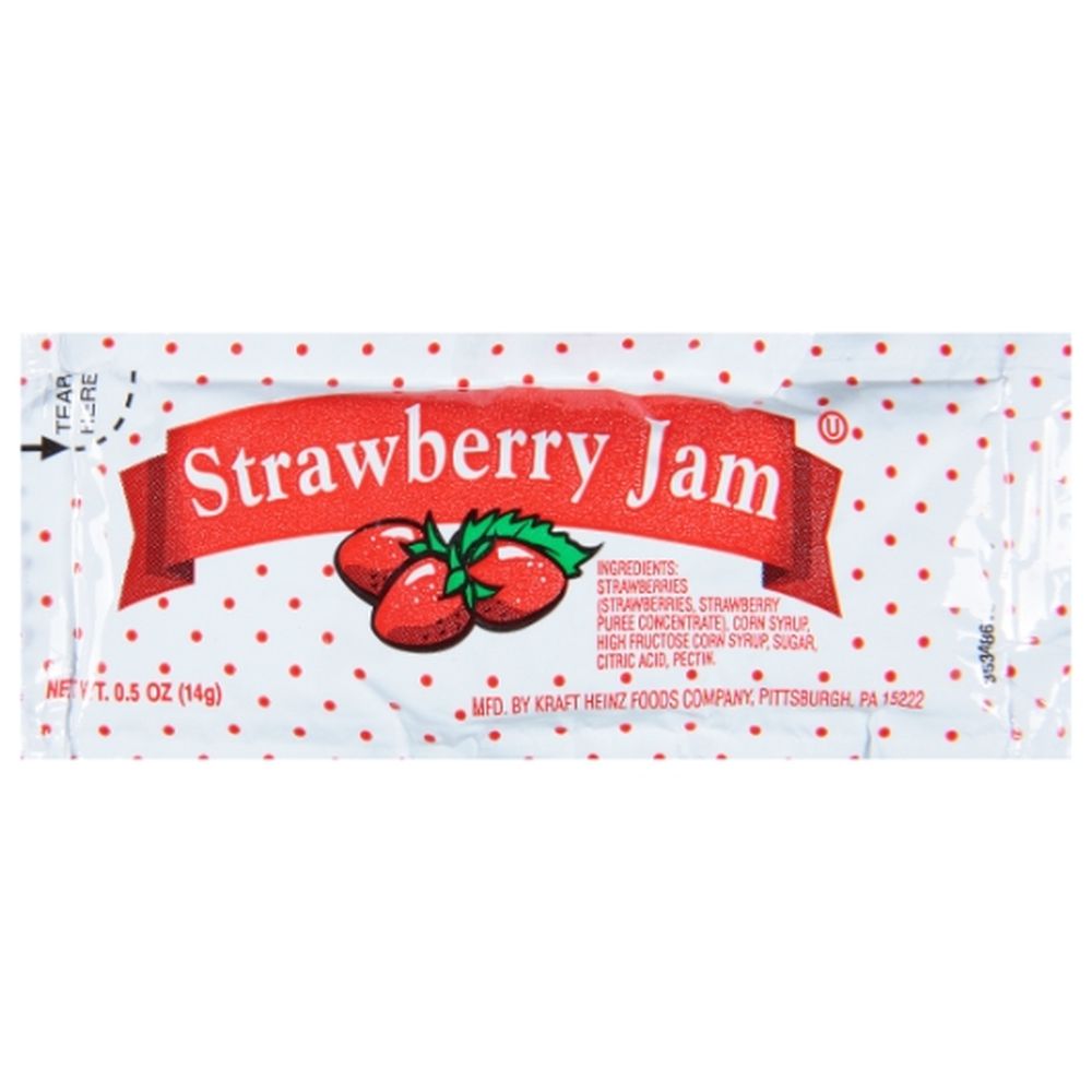 Portion Pac Strawberry Jam Packets, 0.5 Ounce -- 200 Per Case