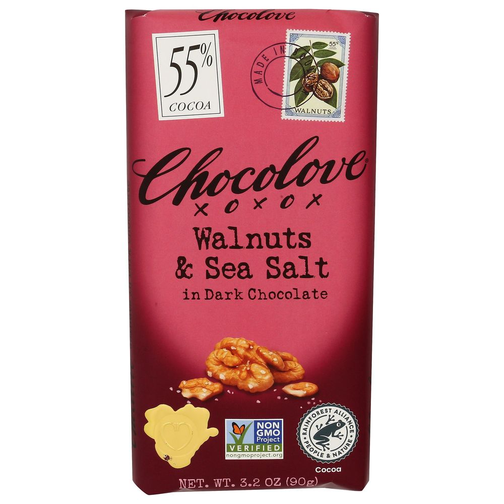 Xoxox Walnuts and Sea Salt in Dark Chocolate Bar