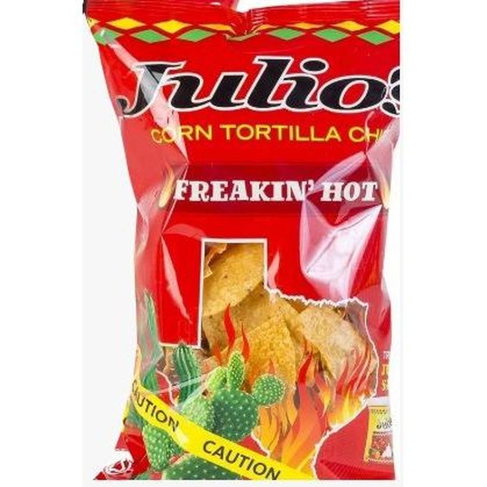 Julio's Freakin Hot Corn Tortilla Chips, 9 Ounce -- 6 Per Case