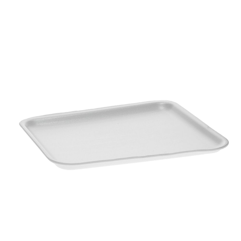 Pactiv Evergreen White Number 8s Polystyrene Foam Supermarket Tray, 10 X 8 X .65 Inch -- 500 Per Case