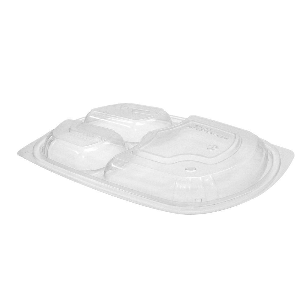 MicroRaves Clear 3-Compartment Dome Lid Fits M713B Container