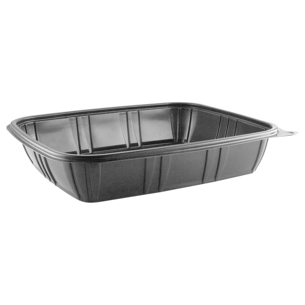 Polypropylene Microwaveable Mega Meal Black Container 80 Ounce Capacity