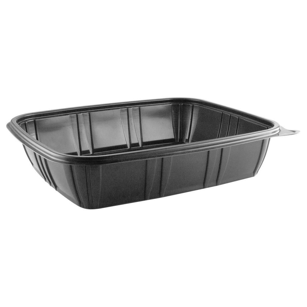 Polypropylene Microwaveable Mega Meal Black Container 100 Ounce Capacity