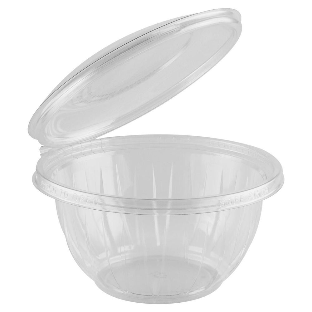 Safe Pinch RPET Round Clear Tamper Evident Hinged Dome Container