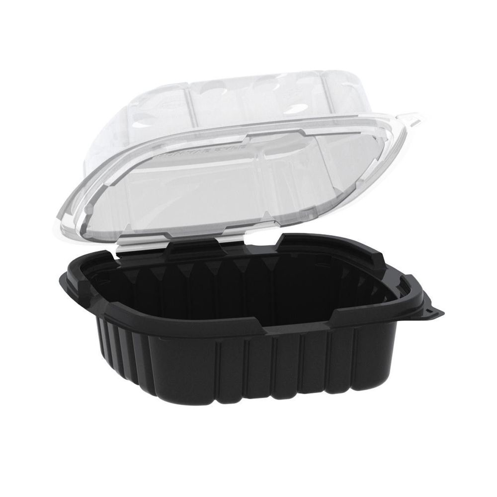 Polypropylene Black Base/Clear Lid Container