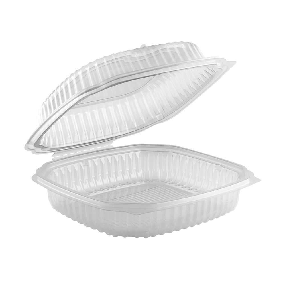 Culinary Lites Clear Polypropylene Microwavable One Compartment Hinged Container