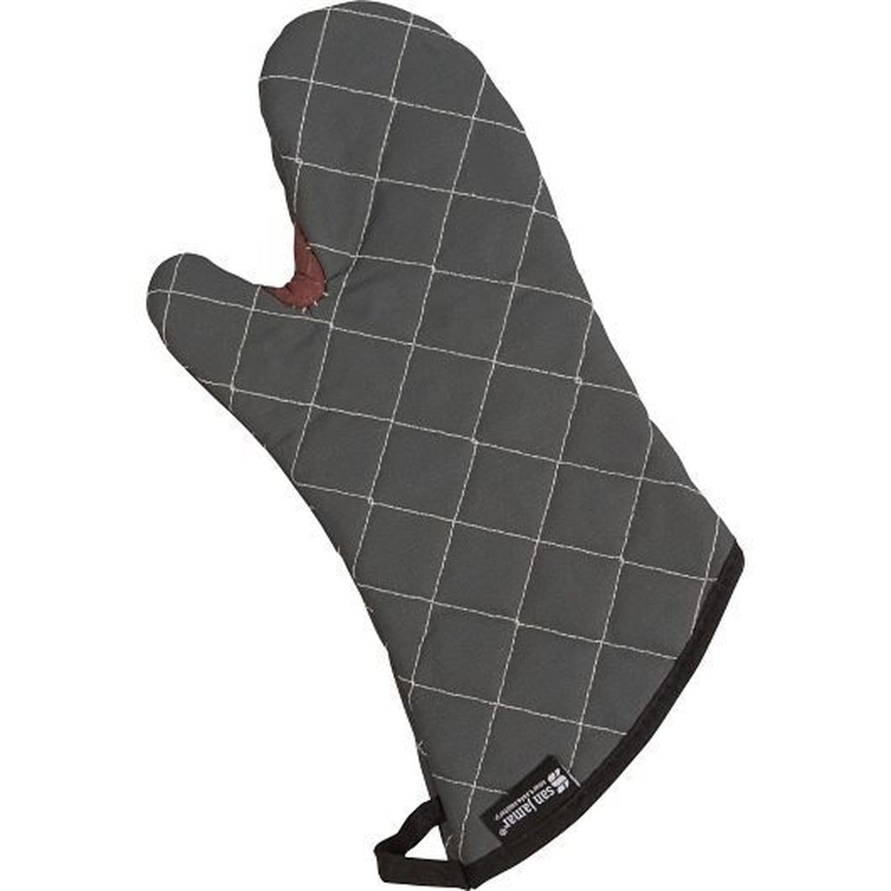San Jamar 15 Inch Black Bestguard With Kevlar Webguard Oven Mitt, 2 Count