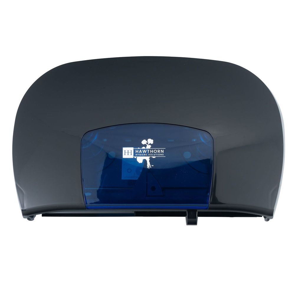Hawthorn Black Polycarbonate Twin Jumbo Roll Tissue Dispenser, 12.25 X 5.88 X 20.01 Inch