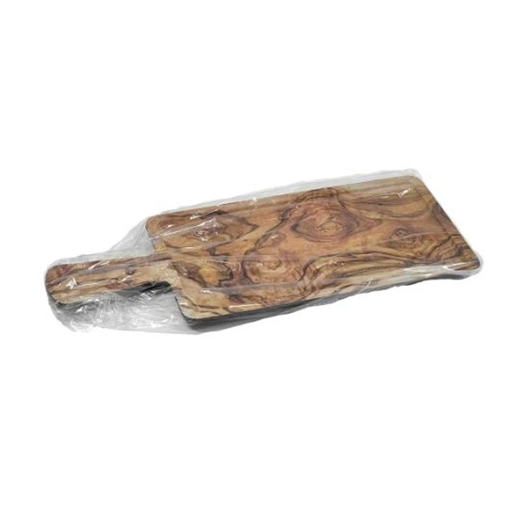 Tablecraft Melamine Black Rectangular Olive Wood Decal Serving Paddle, 12 X 7 Inch