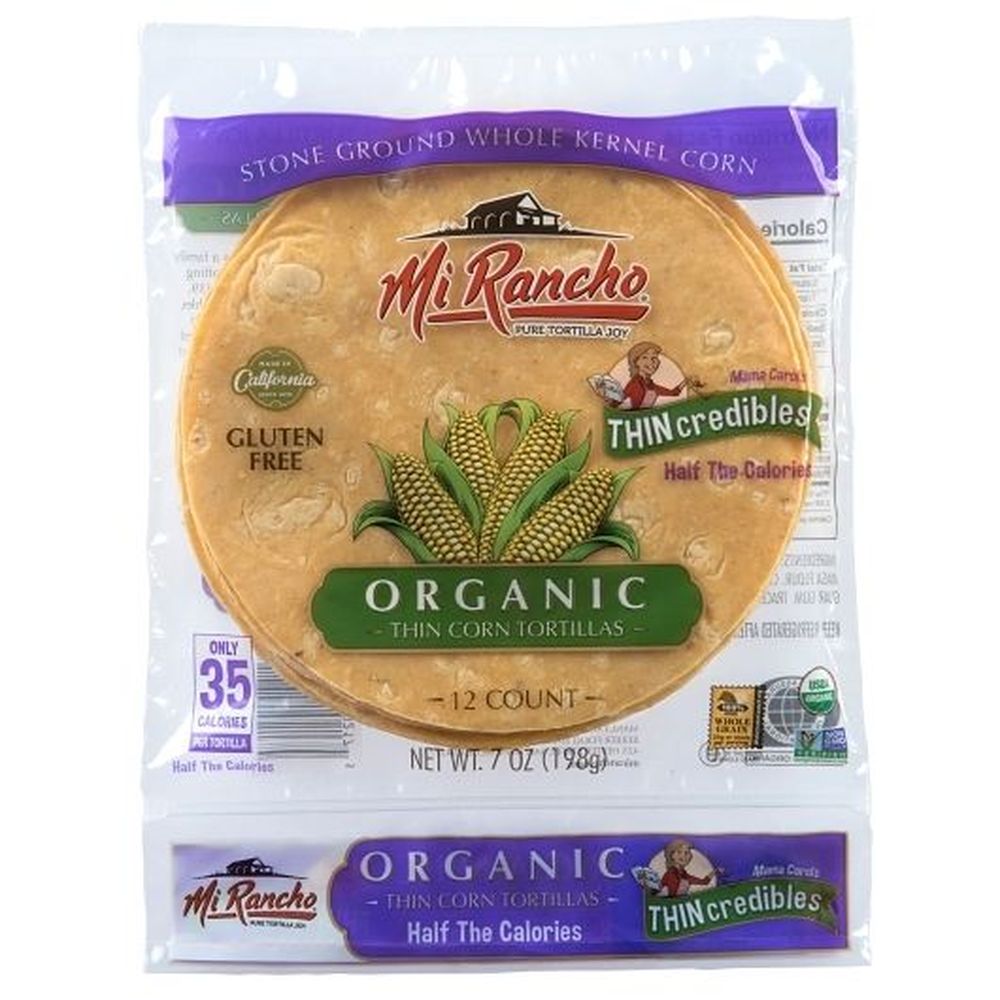 Mi Rancho Organic Thin Yellow Corn Tortilla, 7 Ounce -- 12 Per Case
