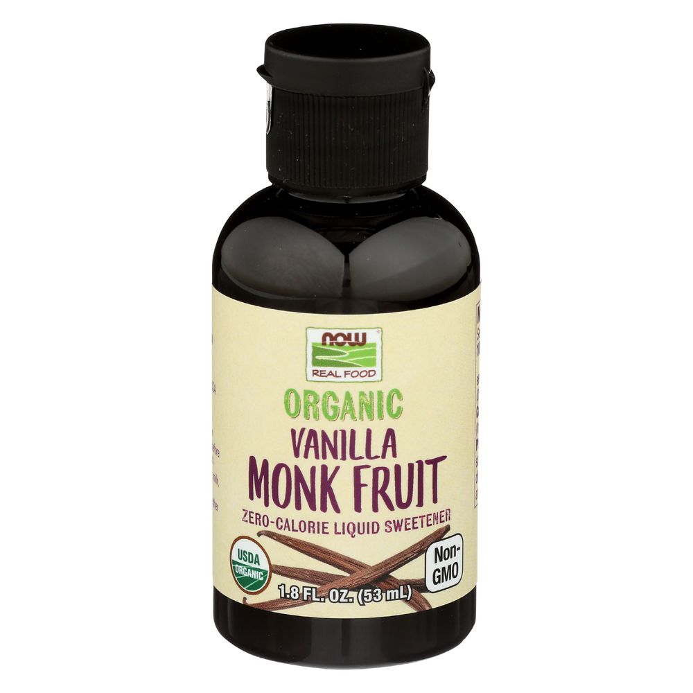 Now Betterstevia Organic Vanilla Monk Fruit Liquid Sweetener, 1.8 Ounce -- 9 Per Case