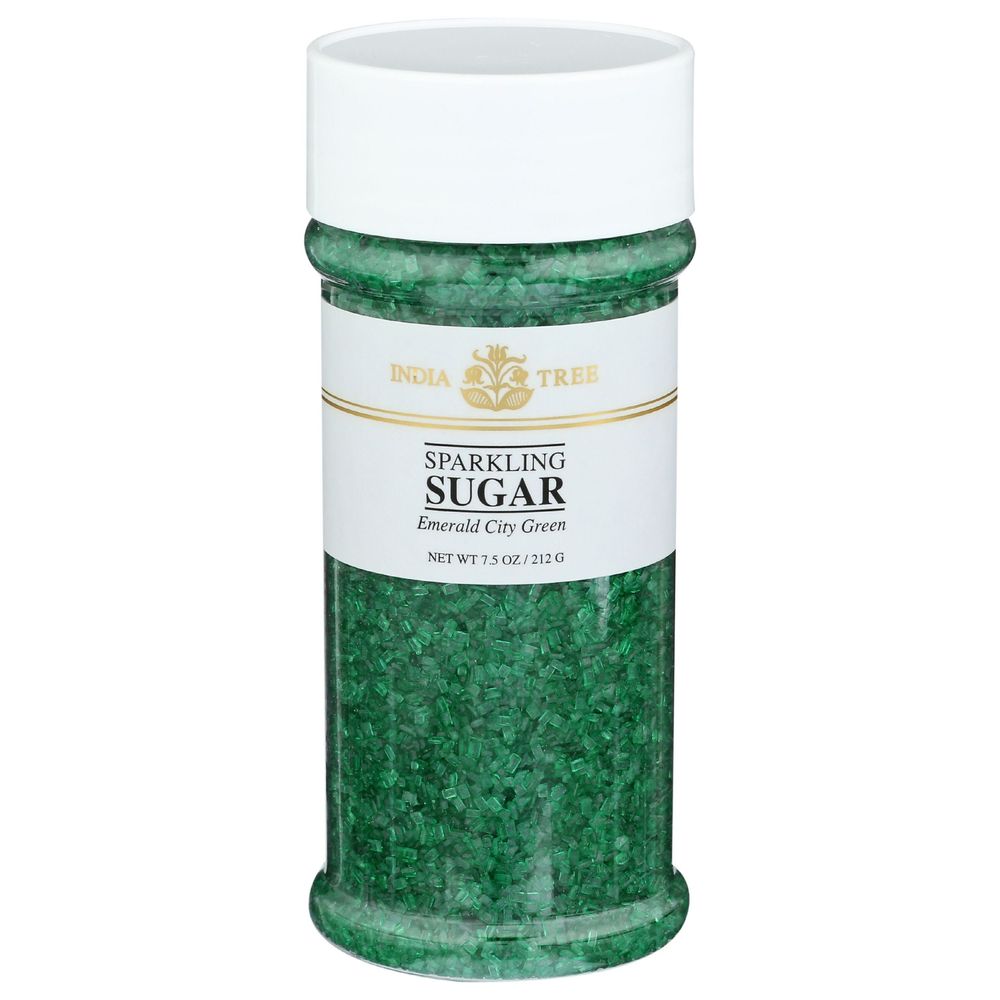 India Tree Emerald City Green Sparkling Sugar, 7.5 Ounce -- 6 Per Case