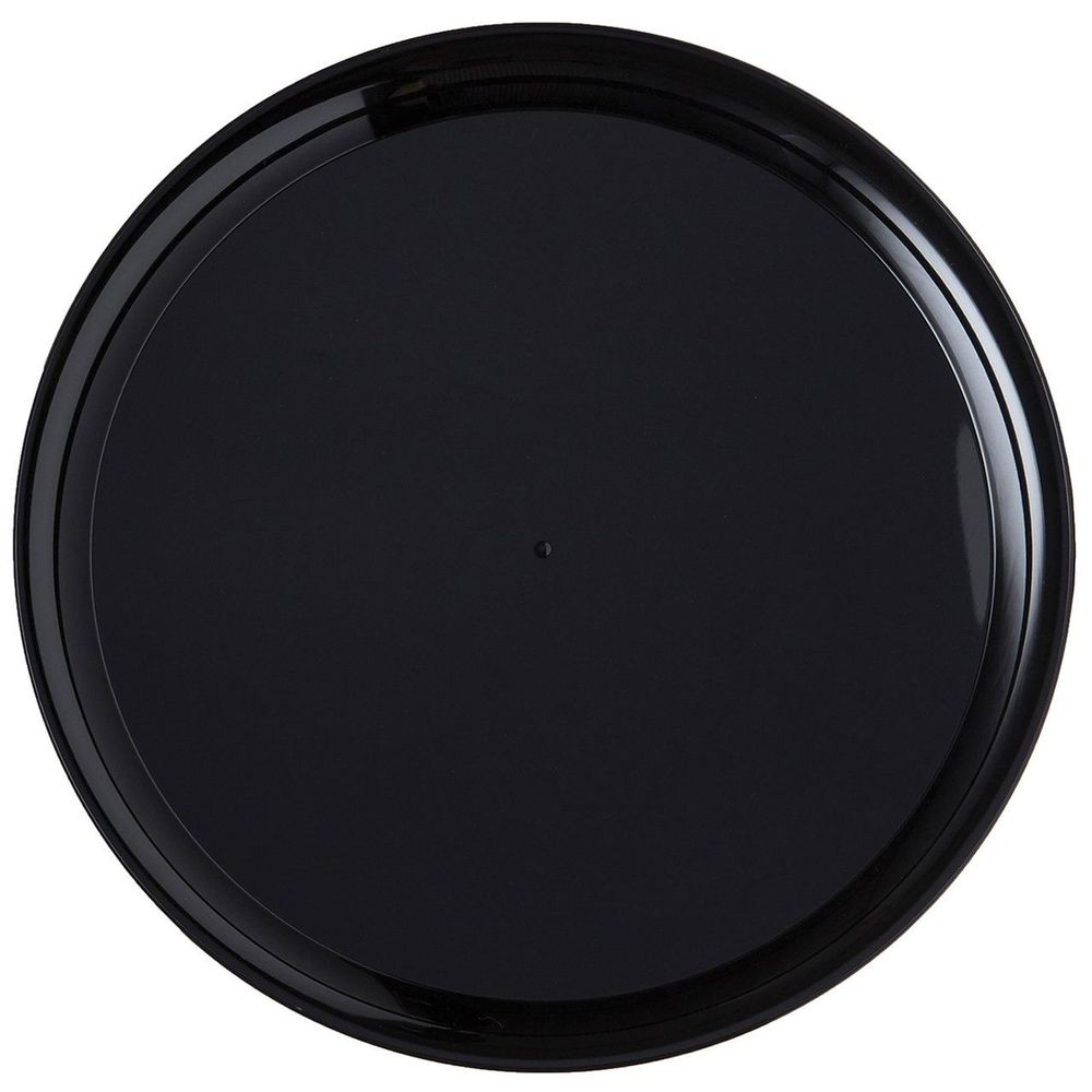 Wna Checkmate Black Polystyrene Round Serving Tray With High Edge, 18 Inch -- 25 Per Case