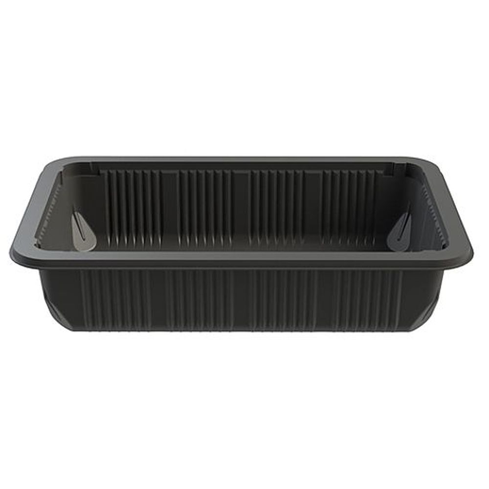 D&w Fine Pack Polypropylene Black 65 Ounce Processor Tray With Wide Rim No Film, 44 Count -- 48 Per Case