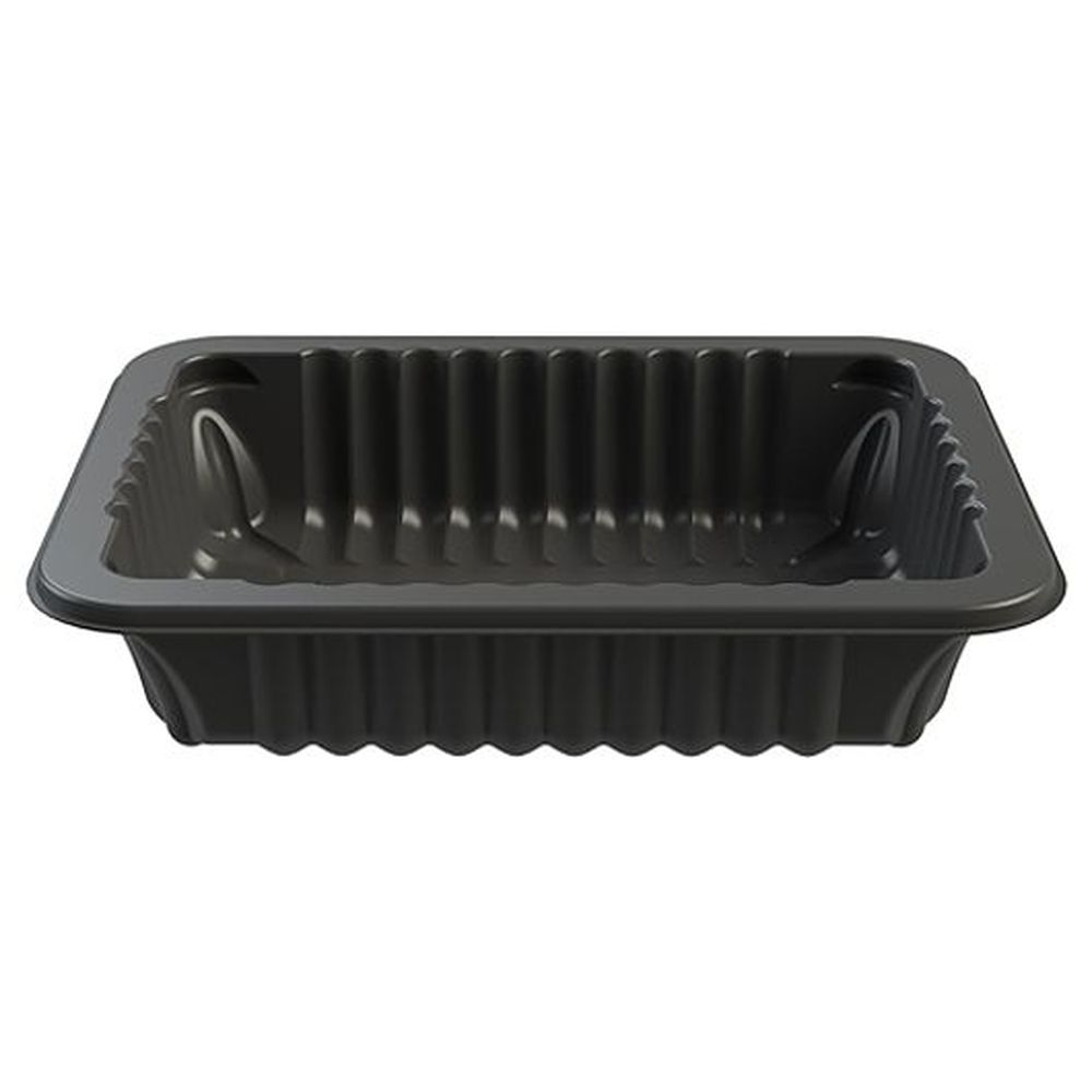 D&w Fine Pack Polypropylene Black 40 Ounce Processor Tray With Wide Rim No Film, 50 Count -- 60 Per Case