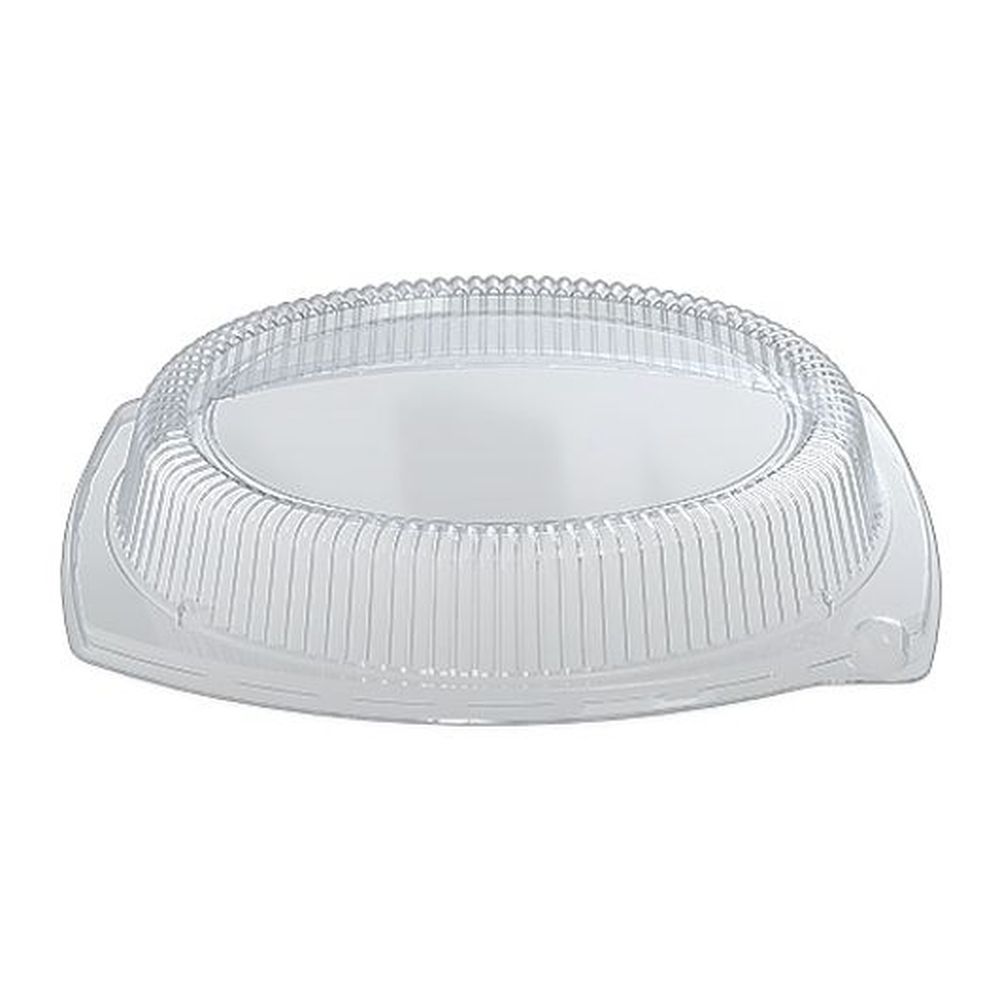 13 x 10 inch Oval Polystyrene Stackable Platter Lid