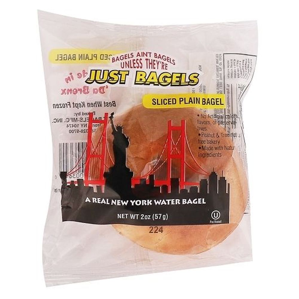 Just Bagels Individually Wrapped Mini Plain Bagel, 2 Ounce -- 60 Per Case
