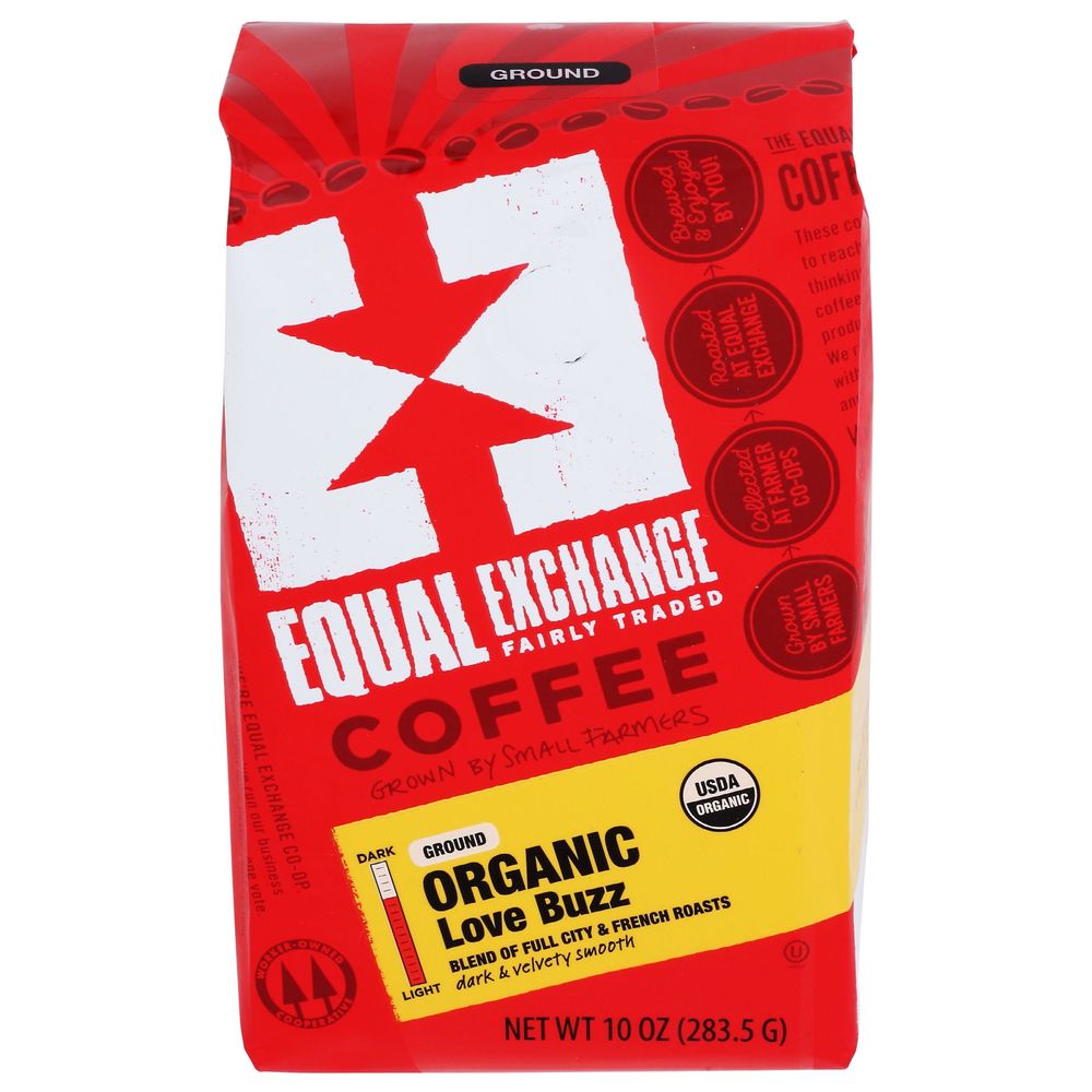 Equal Exchange Organic Love Buzz Ground Coffee, 10 Ounce -- 6 Per Case