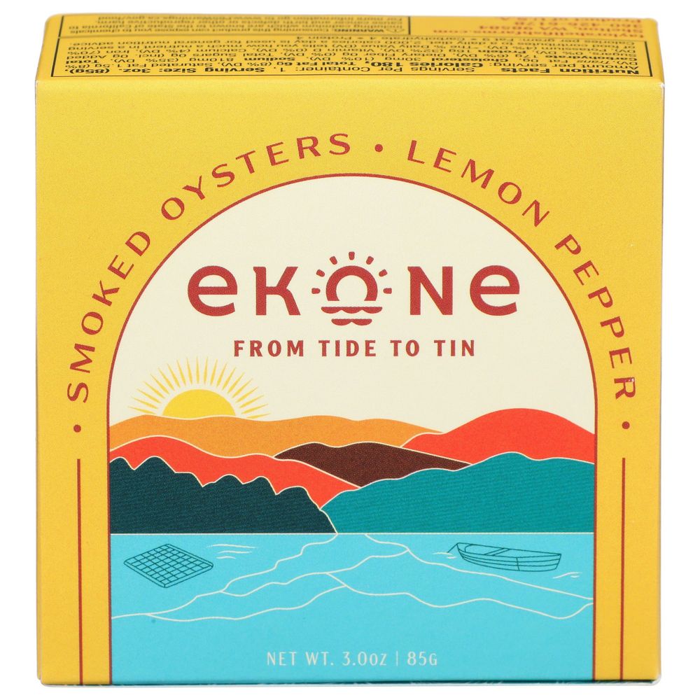 Ekone Lemon Pepper Smoked Oyster, 3 Ounce -- 6 Per Case