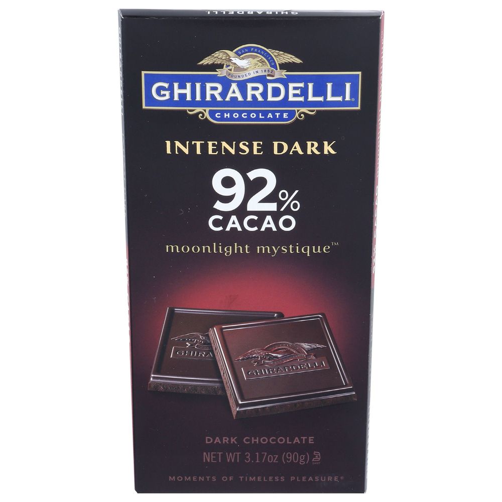 Ghirardelli Moonlight Mystique Intense Dark 92 Percent Cocoa Dark Chocolate Bar, 3.17 Ounce -- 12 Per Case