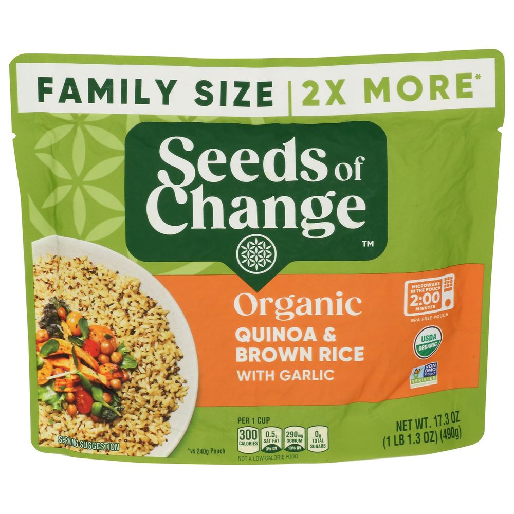Seeds Of Change Organic Quinoa And Brown Rice With Garlic, 17.3 Ounce -- 6 Per Case