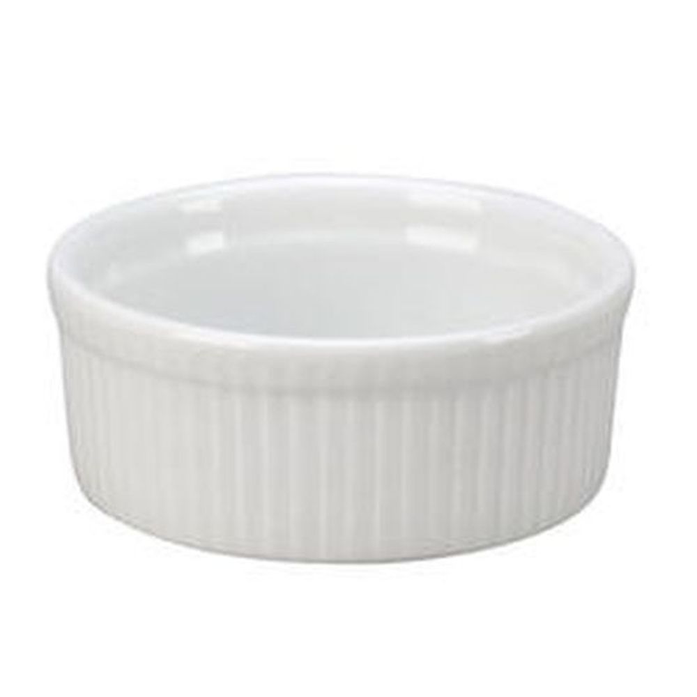 Market Buffet Porcelain White 46 Ounce Fluted Souffle Bowl, 12 Count