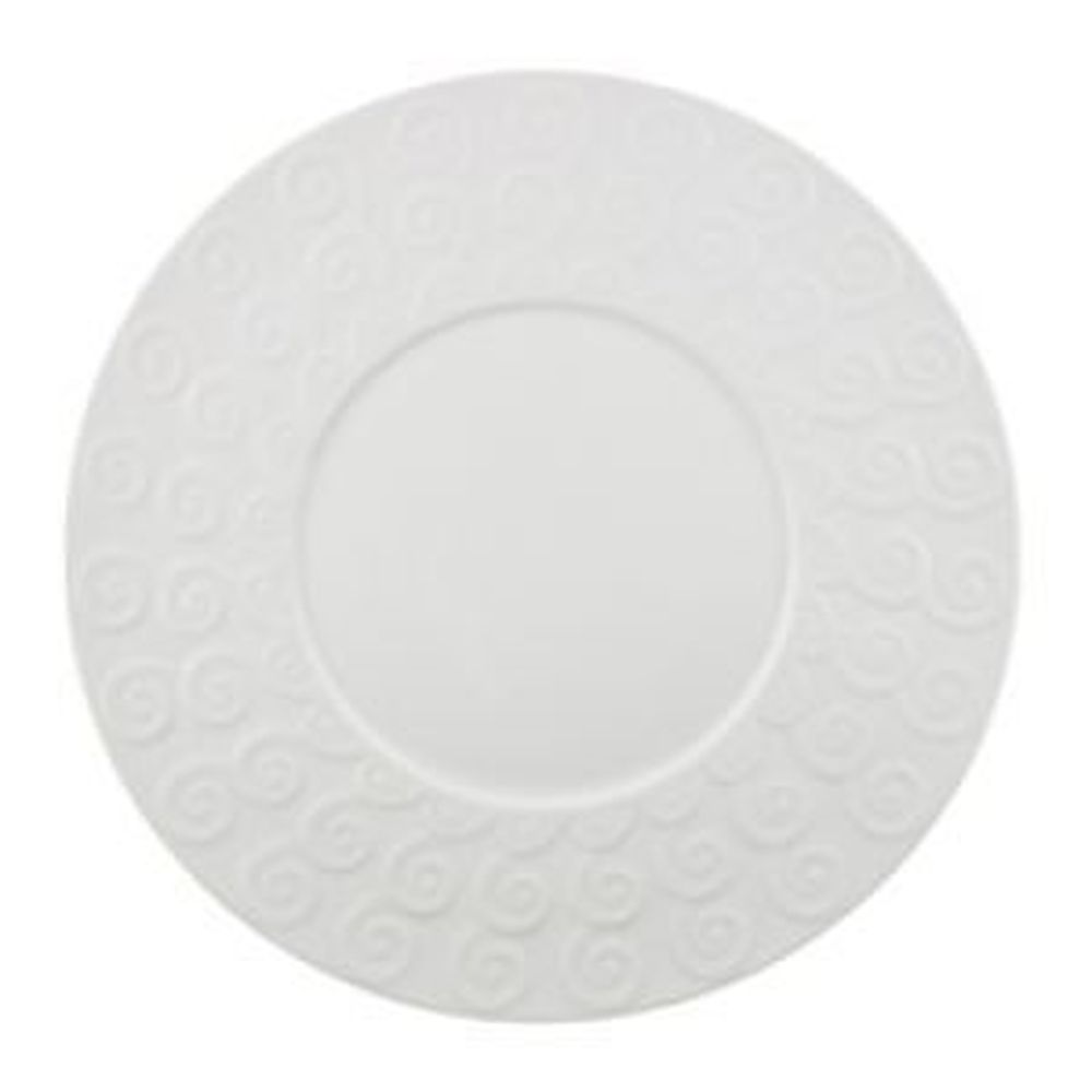 Ventana Porcelain White 12 1/2 Inch Scroll Dish, 12 Count