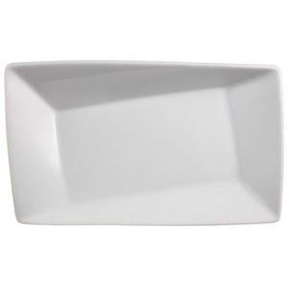 Ventana Porcelain White 8 1/2 X 5 Inch High Profile Twist Plate, 12 Count -- 2 Per Case