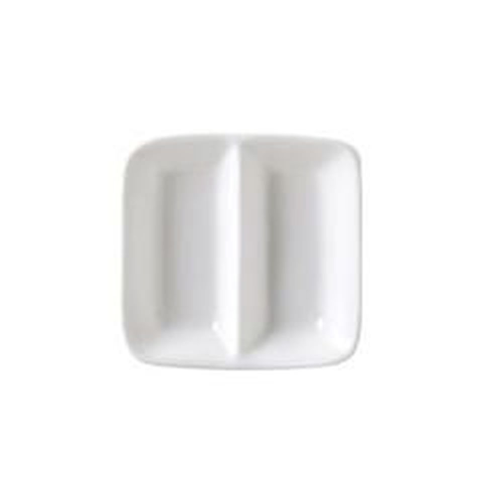 Rubicon White 3 3/8 Inch Square Divided Sauce Dish, 72 Count