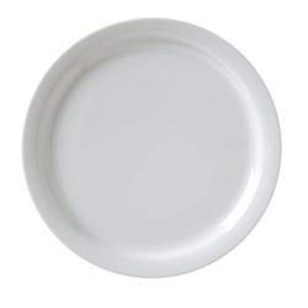 Catalina Porcelain White 9 Inch Narrow Rim Plate, 12 Count -- 2 Per Case