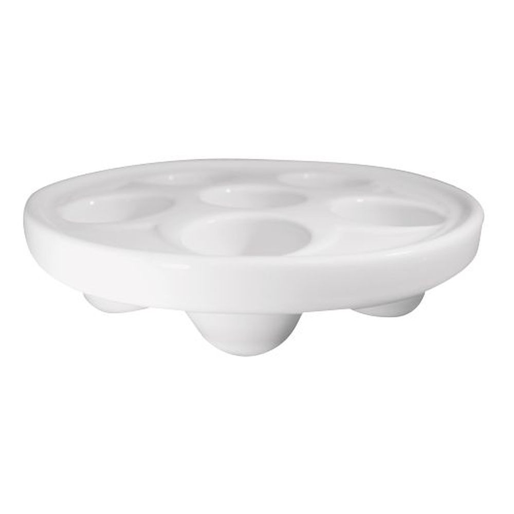 Hall China White 6 Compartment Escargot Dish, 12 Count