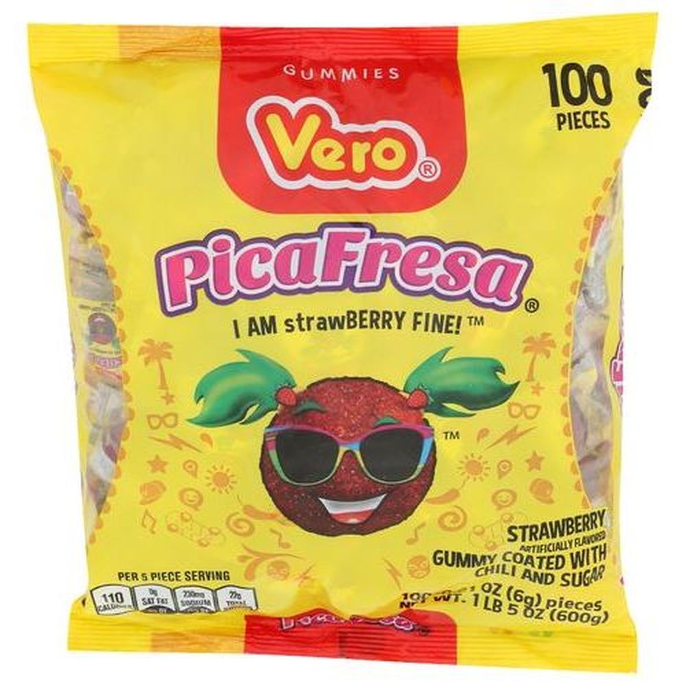 Vero Pica Fresa Candy, 21 Ounce -- 8 Per Case