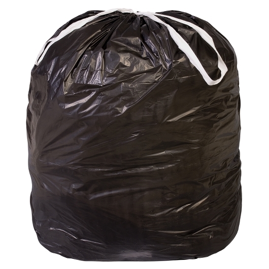 Pitt Plastics Draw Tuff Extra Heavy Black Flat Interleaved Can Liner, 55 Gallon Capacity -- 100 Per Case