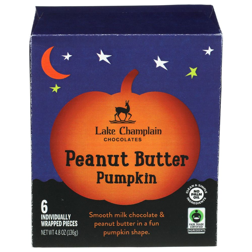 Lake Champlain Chocolates Peanut Butter Pumpkin Chocolate - Gift Box, 4.8 Ounce -- 12 Per Case