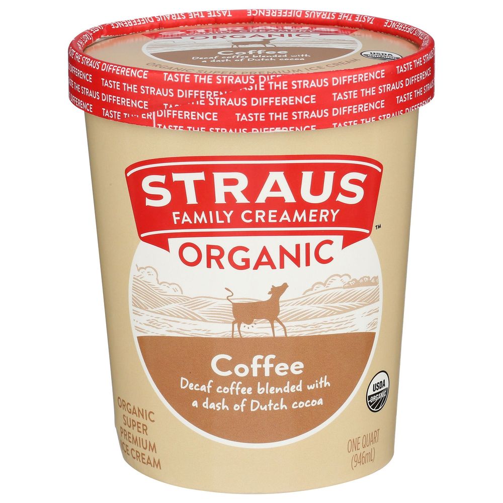 Straus Family Creamery Organic Coffee Ice Cream, 1 Quart -- 6 Per Case