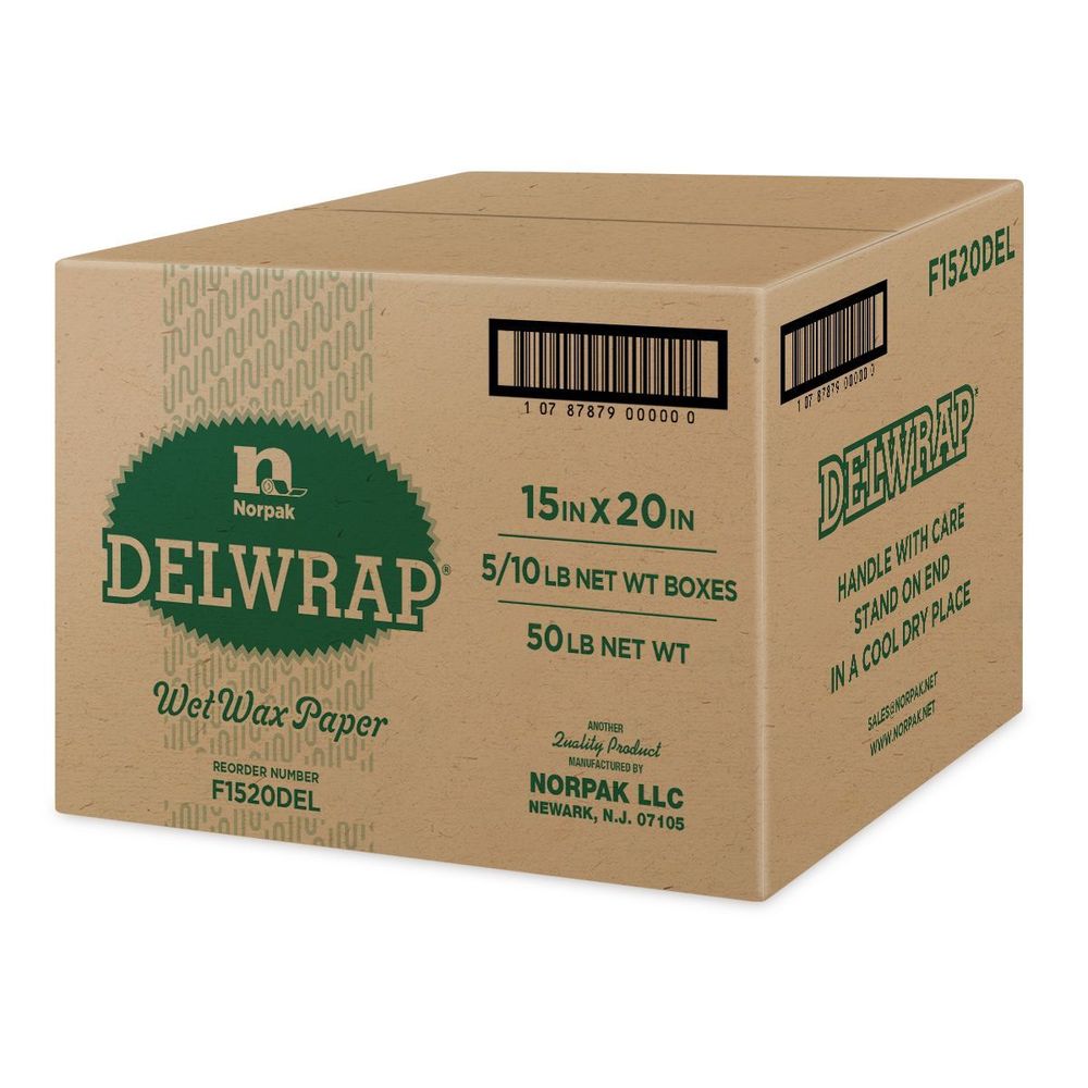 Norpak 15 X 20 Inch Deliwrap Wet Wax Paper Roll, 50 Pound