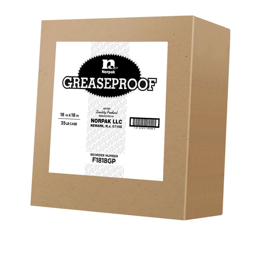 Norpak Grease Proof / Resistant Paper, 18 X 18 Inch -- 1850 Per Case