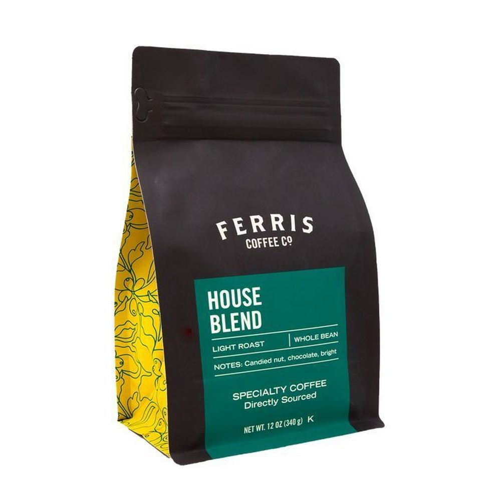 Ferris House Blend Light Roast Whole Bean Coffee, 12 Ounce -- 6 Per Case