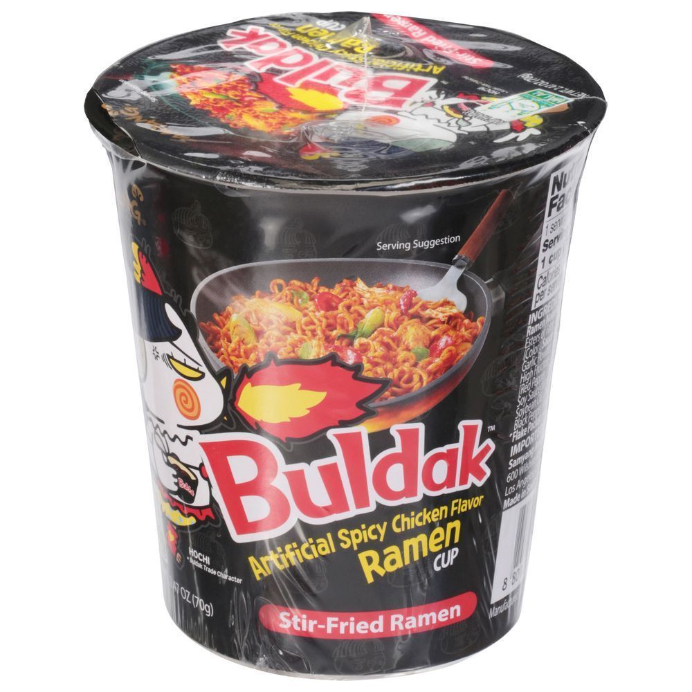 Samyang Buldak Spicy Chicken Flavor Stir-fried Ramen, 2.47 Ounce Cup -- 6 Per Case