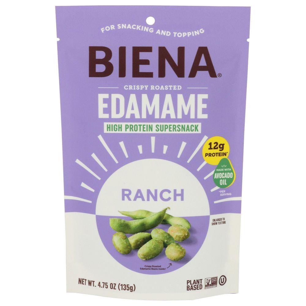 Biena Ranch Crispy Roasted Edamame, 4.75 Ounce -- 8 Per Case