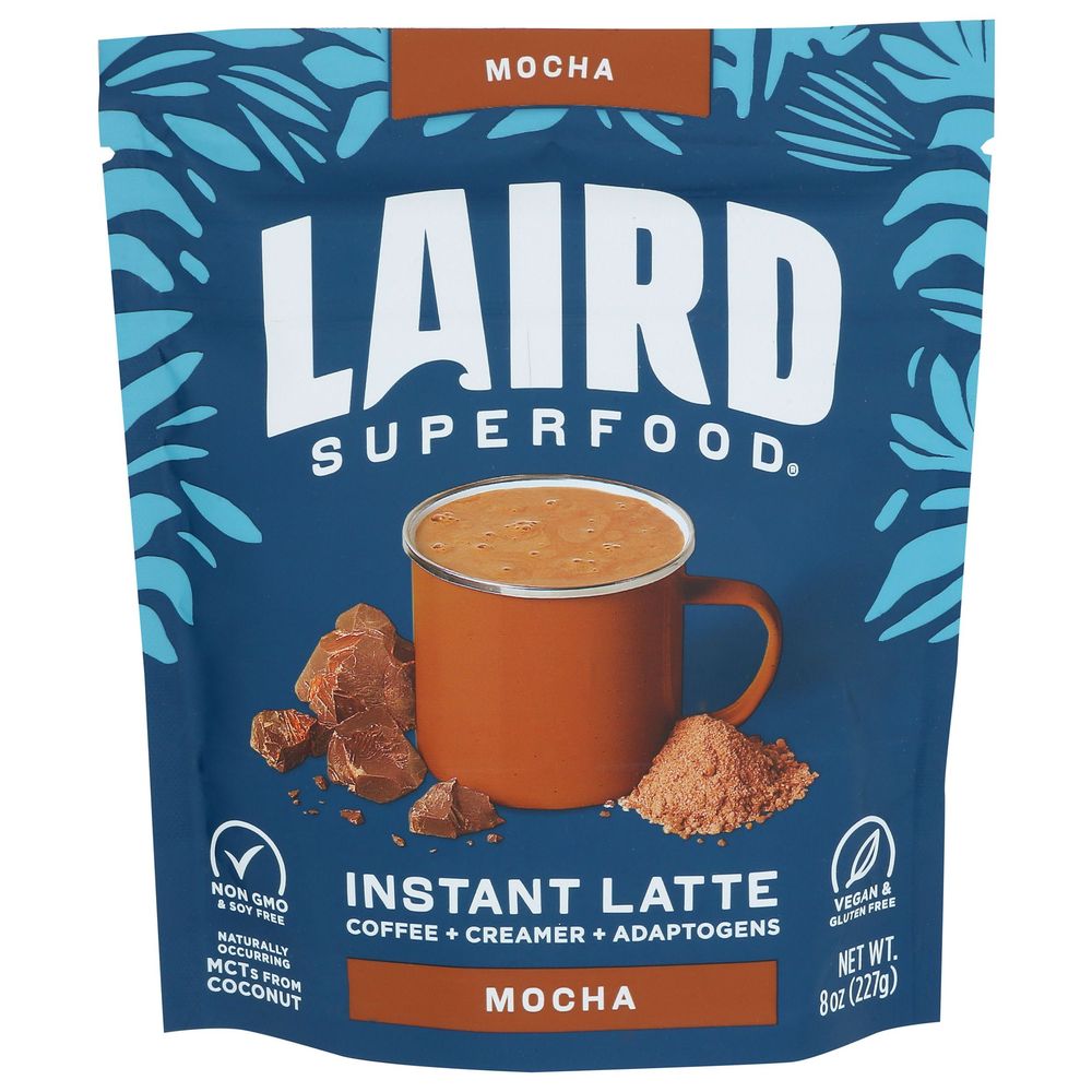 Laird Superfood Mocha Instant Latte, 8 Ounce -- 6 Per Case
