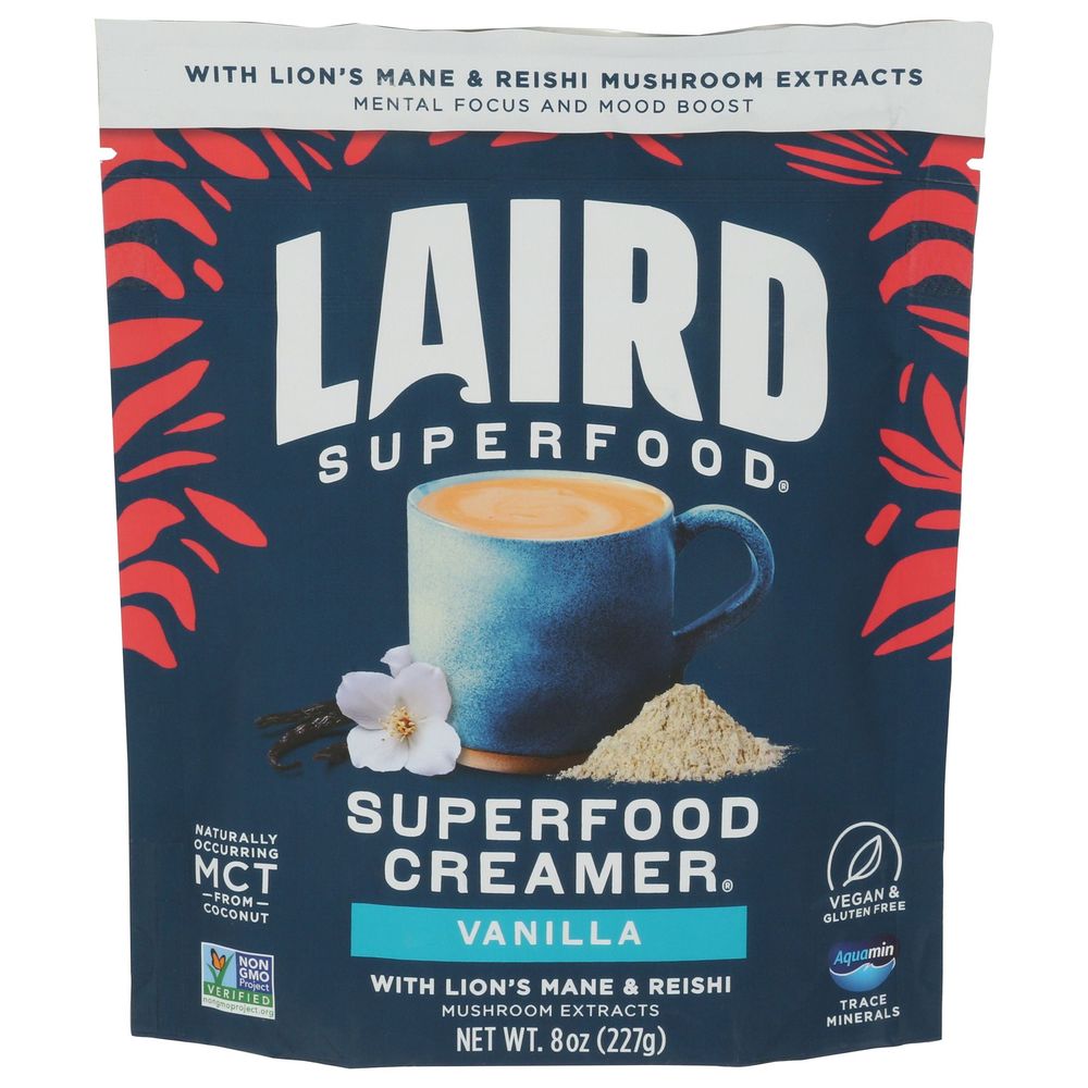 Laird Superfood Vanilla Superfood Creamer, 8 Ounce -- 6 Per Case