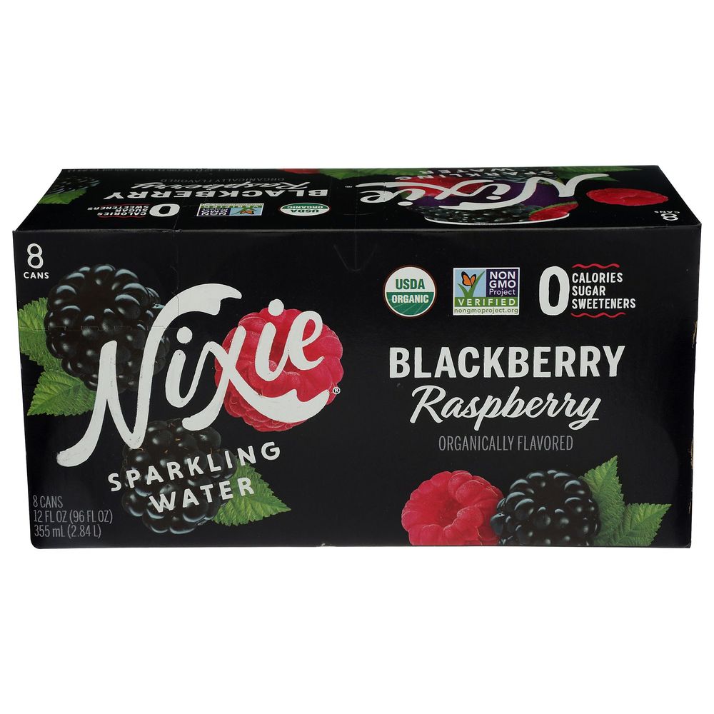 Nixie Organic Blackberry Raspberry Sparkling Water, 12 Fluid Ounce -- 24 Per Case