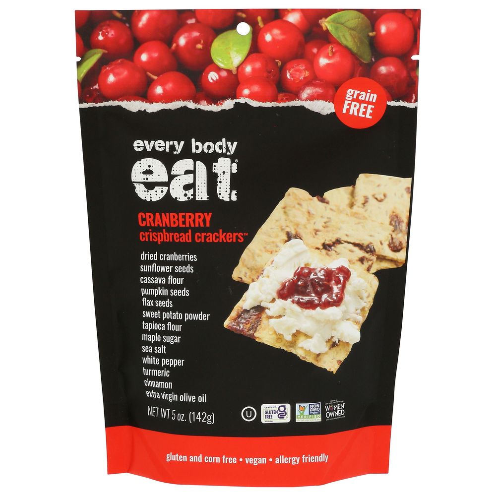 Every Body Eat Cranberry Crispbread Crackers, 5 Ounce -- 6 Per Case