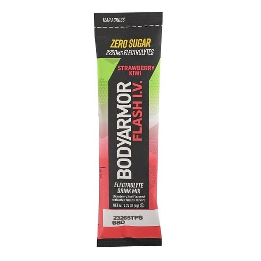 Body Armor Zero Sugar Flash I.v. Strawberry Kiwi Electrolyte Drink Mix, 0.25 Ounce Pouch -- 36 Per Case