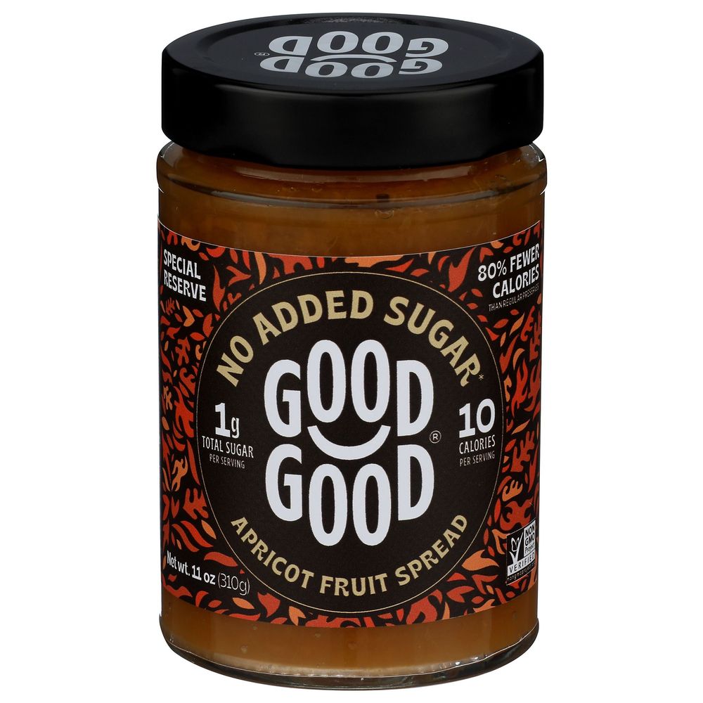 Good Good No Added Sugar Apricot Fruit Spread, 11 Ounce -- 6 Per Case