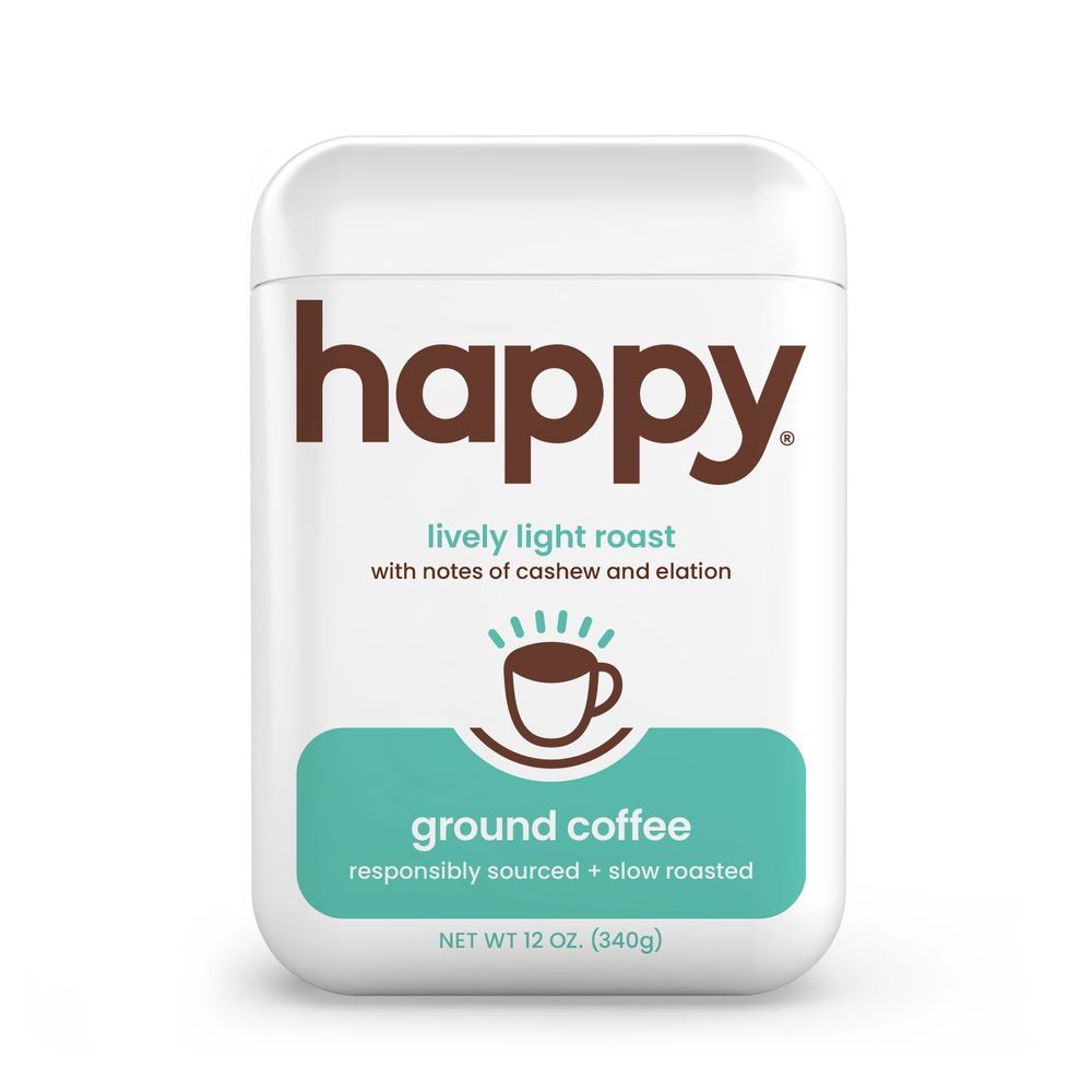 Happy Lively Light Roast Ground Coffee, 12 Ounce -- 6 Per Case