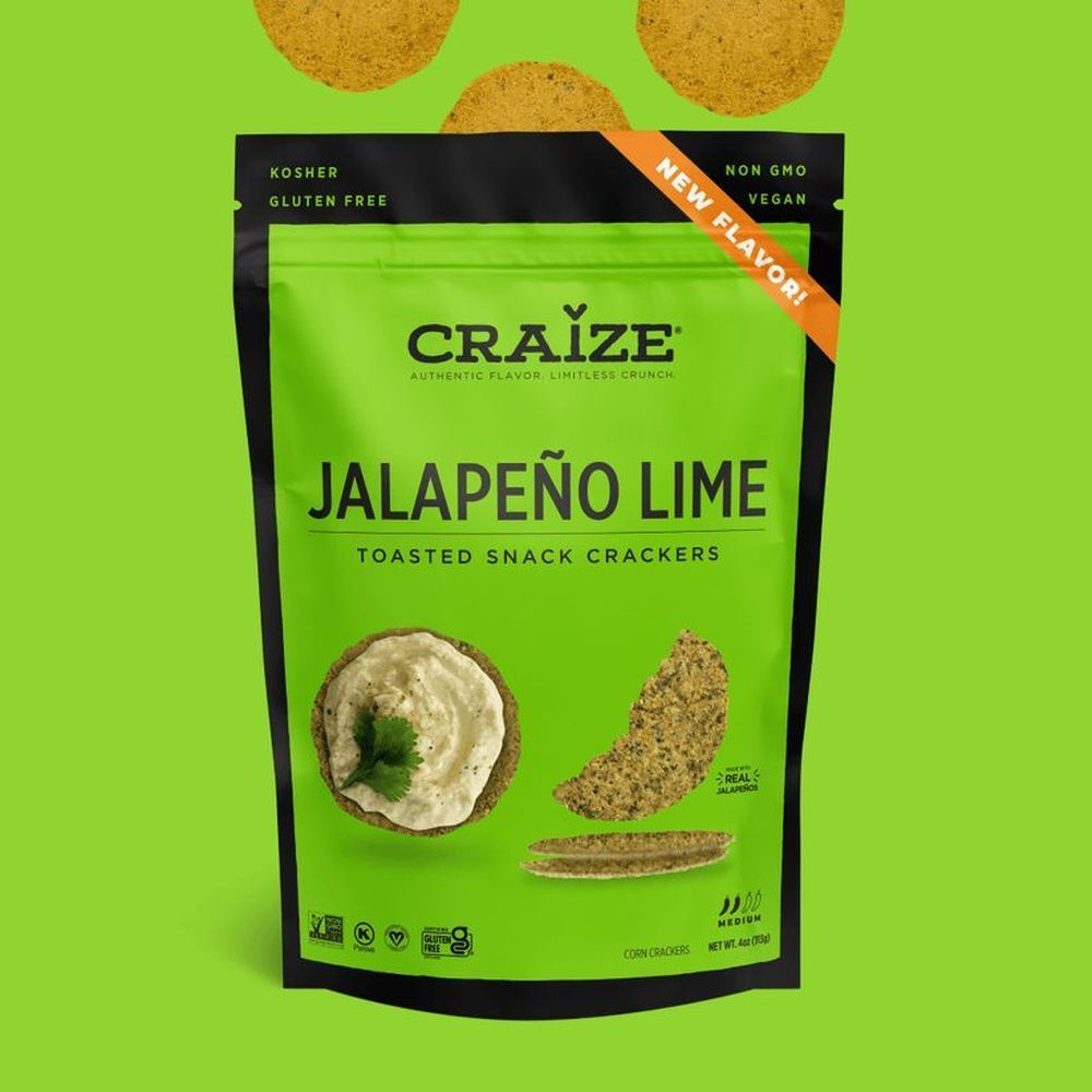 Craize Jalapeno Lime Cracker Crisps, 4 Ounce -- 6 Per Case